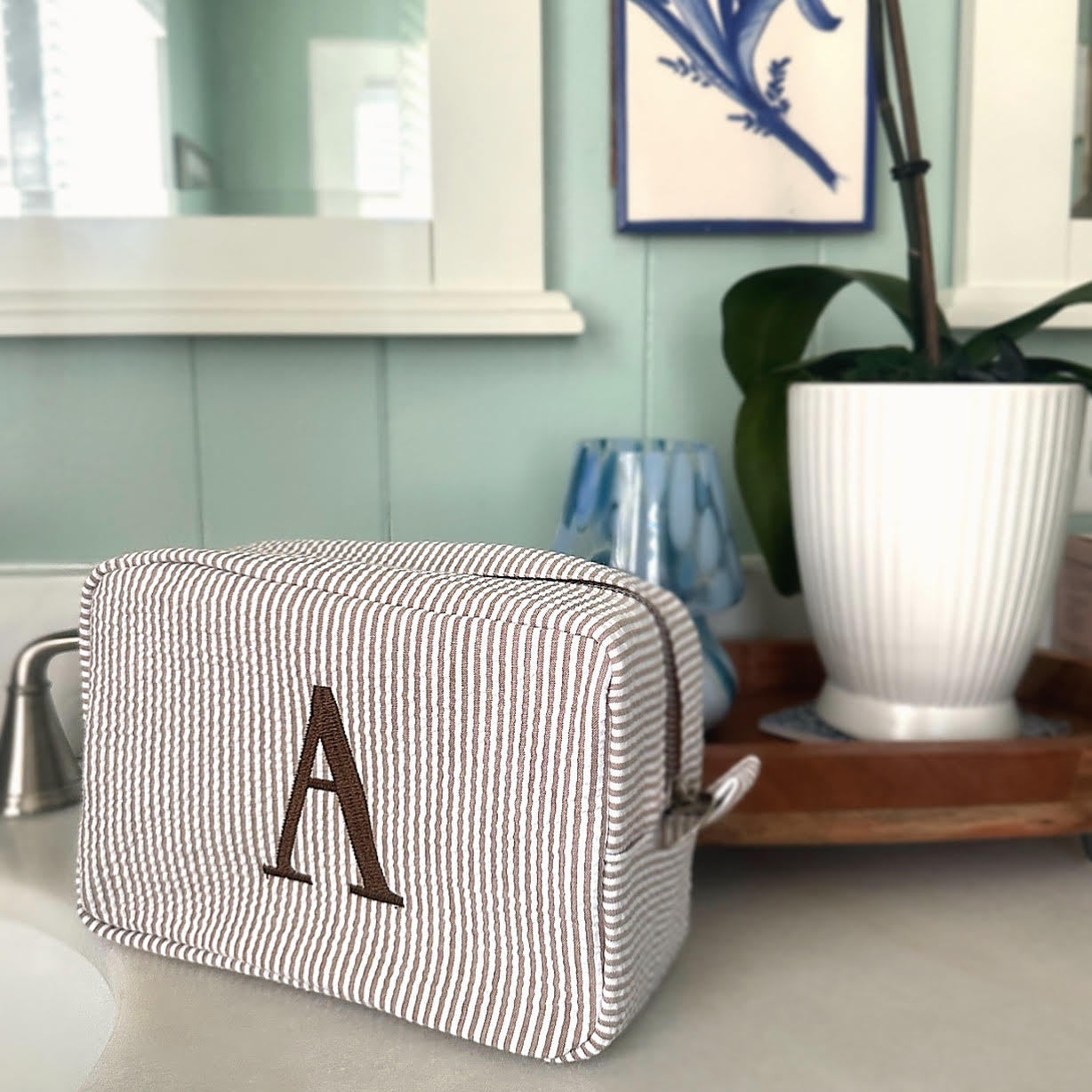 Initial Cosmetic Bag